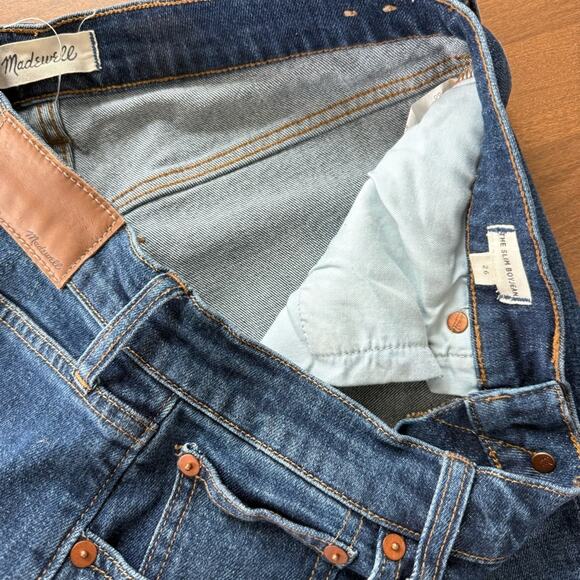 Madewell | Women’s The Slim Boyjean Raw-Hem Edition Dark Wash Denim Jeans G7200 - Picture 4 of 9
